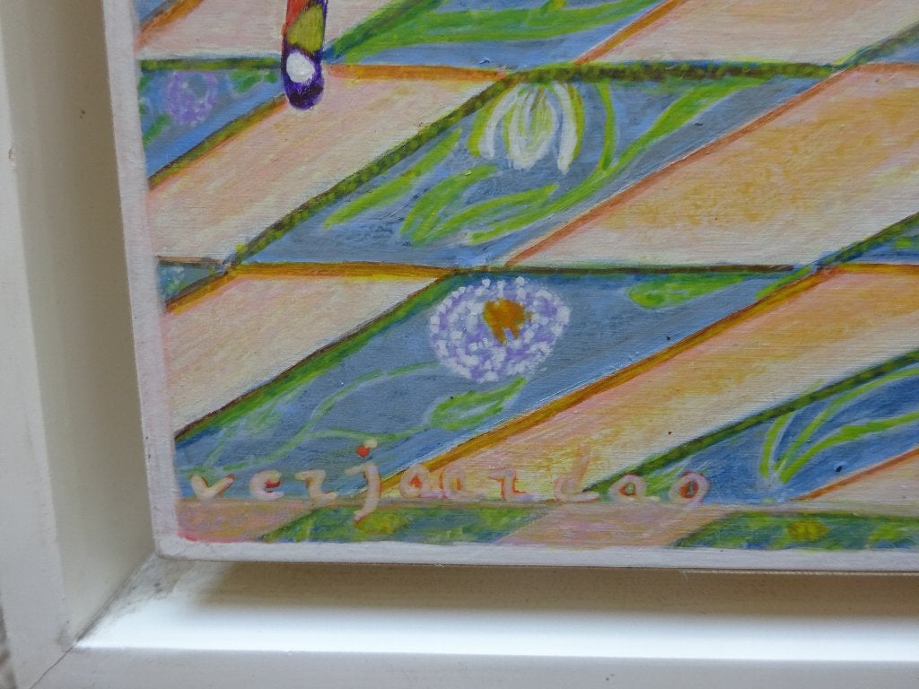 Rachel Convent, Naïeve kunst, Verjaardag, 48 x 36 cm, Antiek en Kunst, Kunst | Schilderijen | Modern, Hout, Ophalen of Verzenden