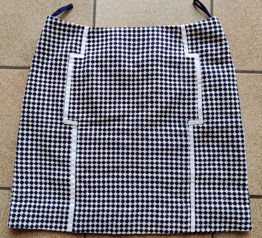 Donker blauw rokje met wit, Kleding | Dames, Rokken, Zo goed als nieuw, Maat 36 (S), Blauw, Boven de knie, Ophalen of Verzenden