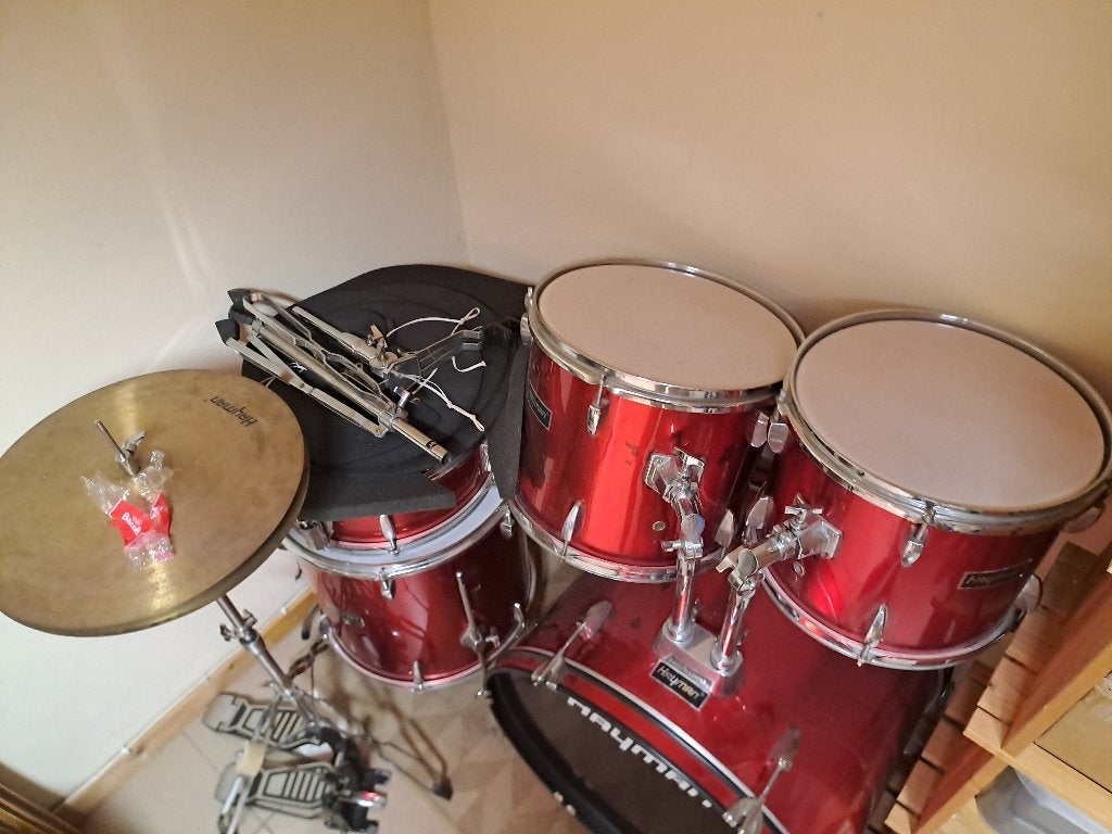 Compleet Hayman Akoestisch Drumstel – Rood, Enlèvement, Utilisé, Autres marques