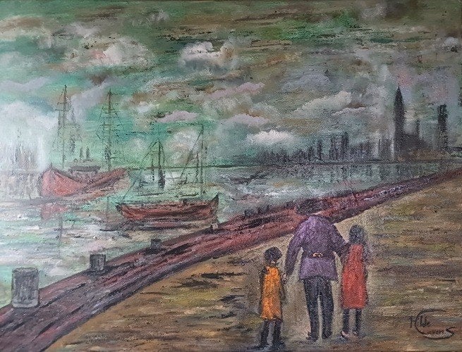 Kunsthandel Gennep - "Heimwee Naar Het Water", Antiquités & Art, Art | Peinture | Moderne, Enlèvement ou Envoi, Peint à la main