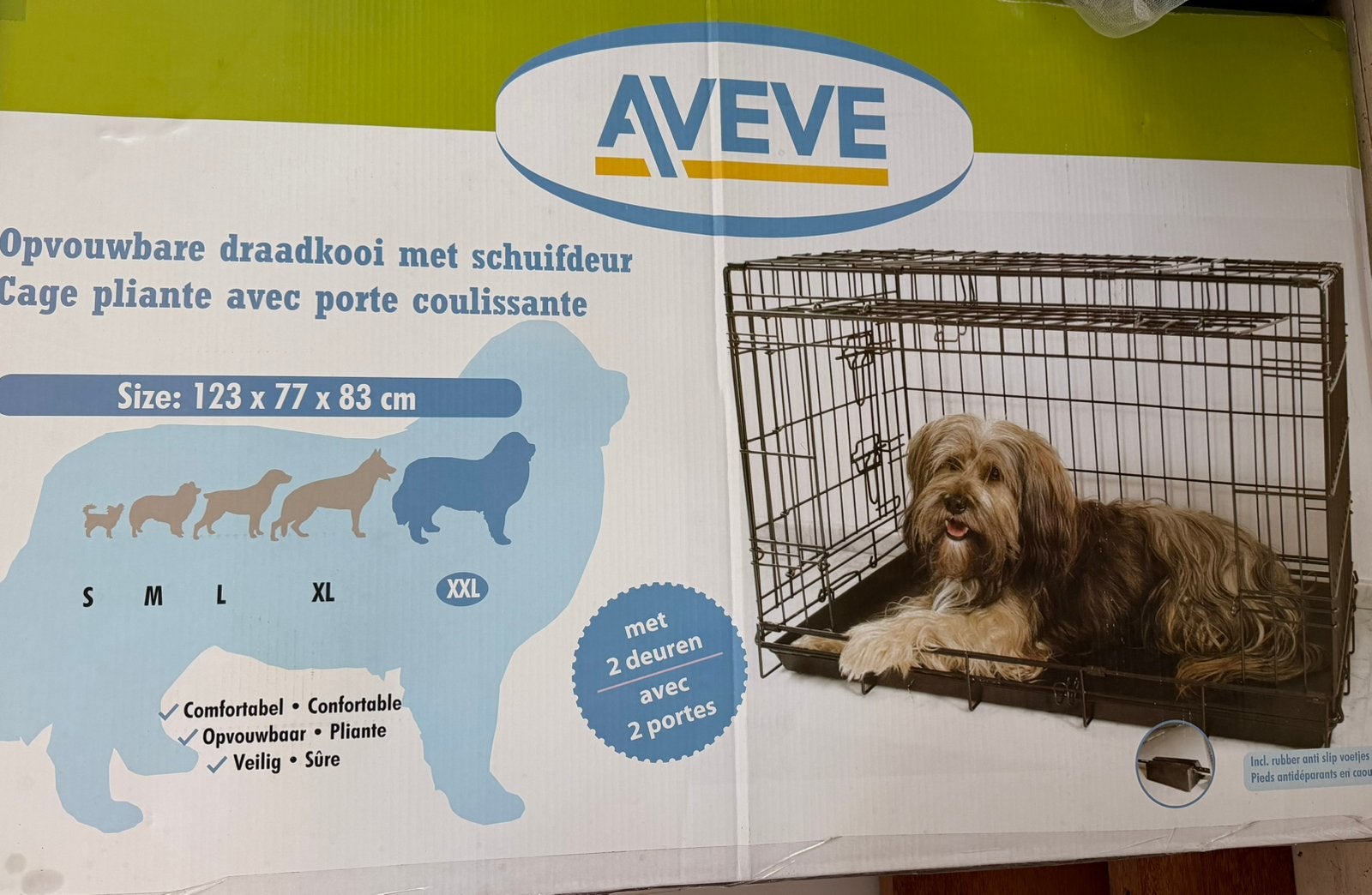 Honden bench - Opvouwbare draadkooi met schuifdeur xxl, Dieren en Toebehoren, Ophalen, Zo goed als nieuw