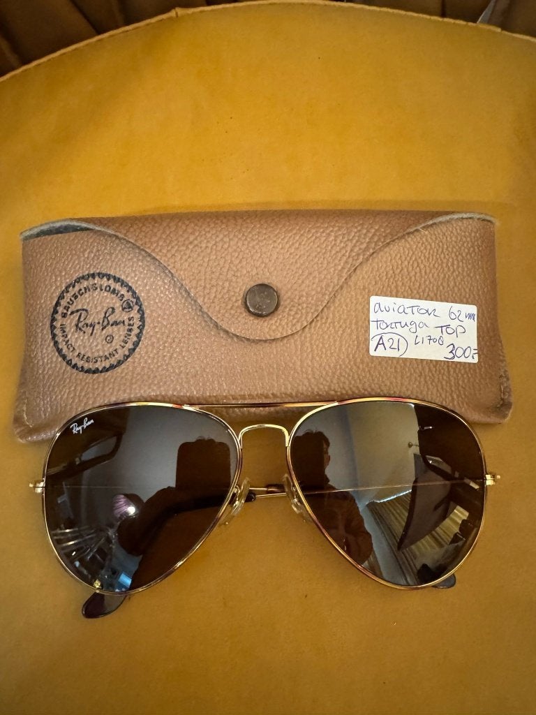 Vintage zonnebril Ray-Ban Aviator Tortuga 62mm A21, Handtassen en Accessoires, Zonnebrillen en Brillen | Heren, Zonnebril, Overige kleuren