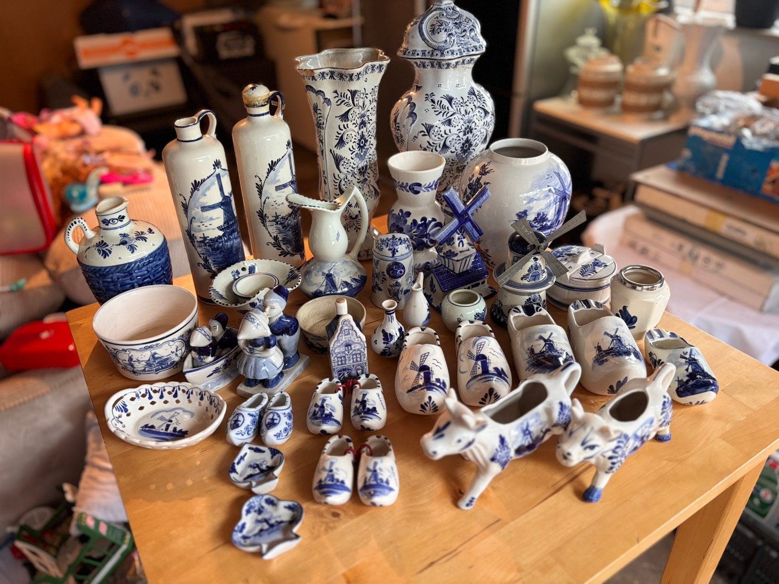 Grande collection de porcelaine bleue de Delft, Enlèvement ou Envoi