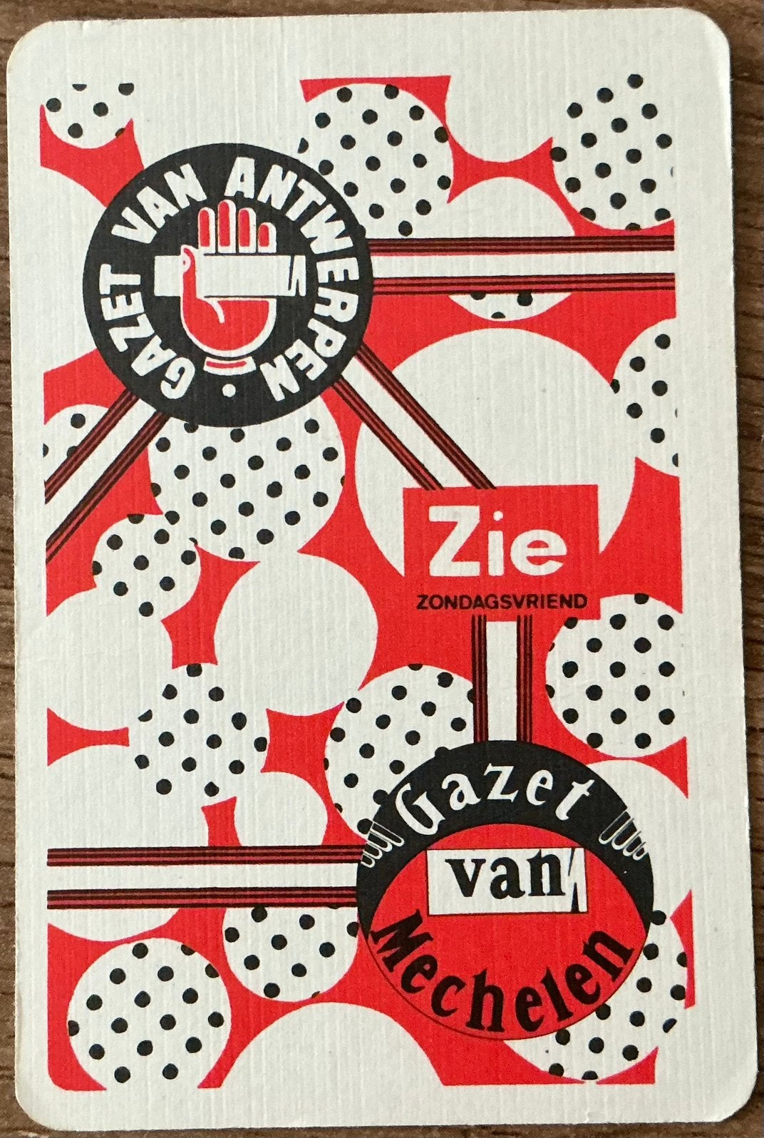 Carte à jouer GAZET VAN MECHELEN/VAN ANTWERPEN, Enlèvement ou Envoi, Comme neuf, Carte(s) à jouer