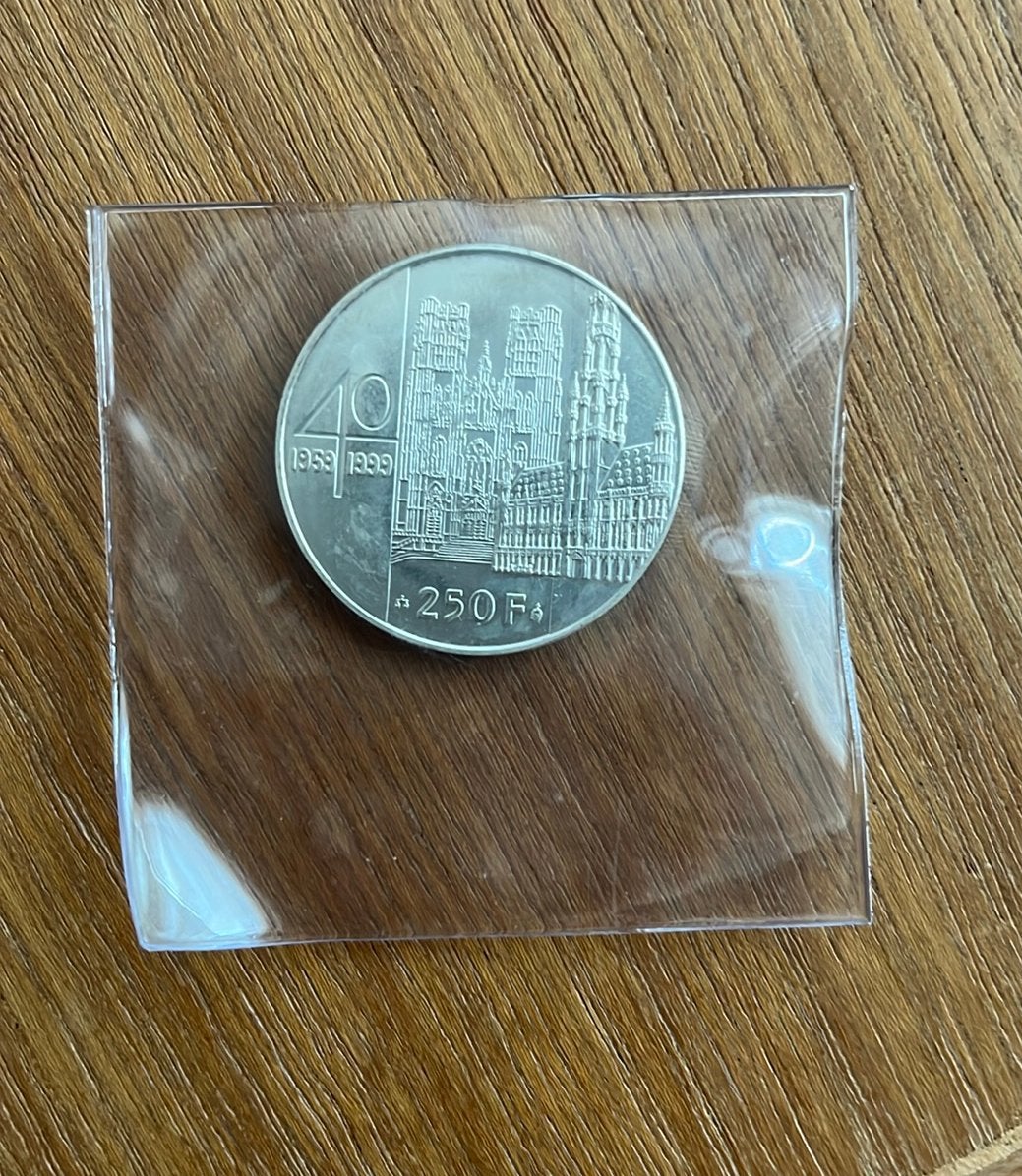Pièce argent de 250 francs belge 1999, Enlèvement ou Envoi, Argent, Argent