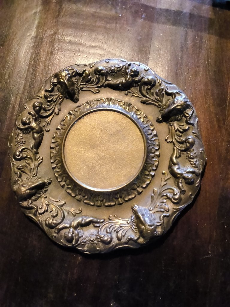 Barok tinnen onderbord 90% peltrato Saterkop, Antiek en Kunst, Antiek | Tin, Ophalen of Verzenden