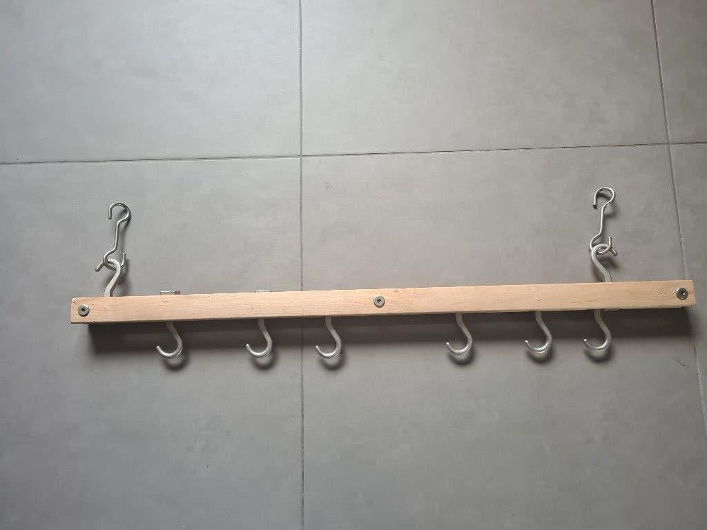 J.K. Adams 36" houten hangend pannenrek / pottenrek – USA, Ophalen, Hout, Overige merken, Overige typen