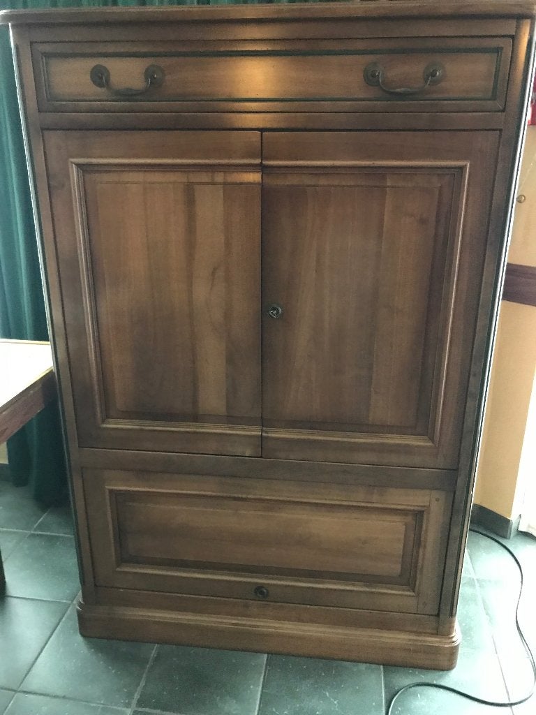 TV kast, Ophalen, Gebruikt, 100 tot 150 cm, Kersenhout