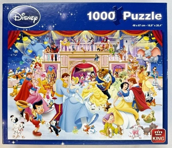 King Disney Holiday on Ice 1000 Stuks Puzzel Prinsessen, Verzenden, 500 t/m 1500 stukjes, Zo goed als nieuw, Legpuzzel