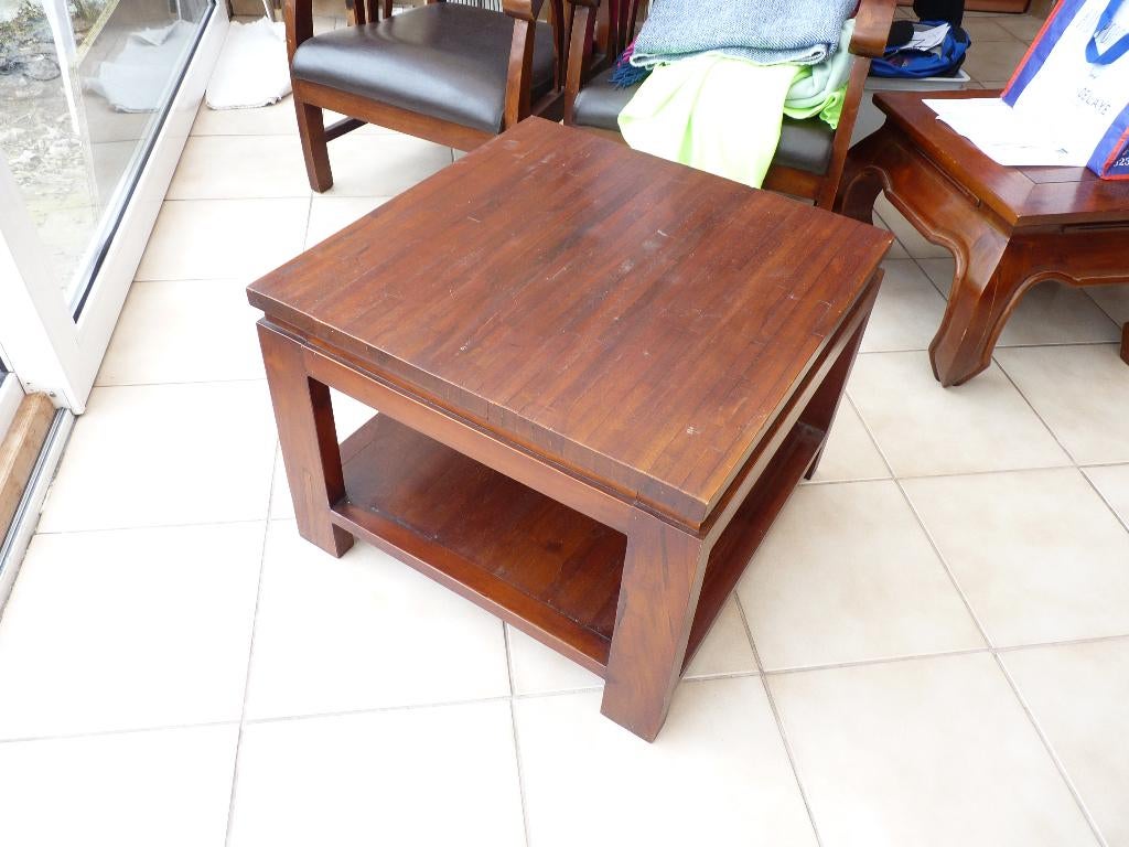 TABLE DE SALON - TECK - DOIT PARTIR !, Maison & Meubles, Tables | Tables de salon, Utilisé, Moins de 50 cm, 50 à 100 cm, Carré