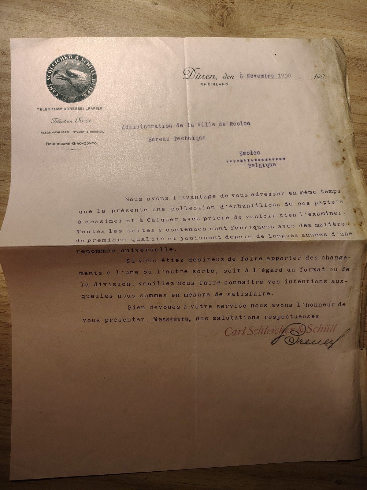 Telegram Eeklo 1900, Enlèvement ou Envoi