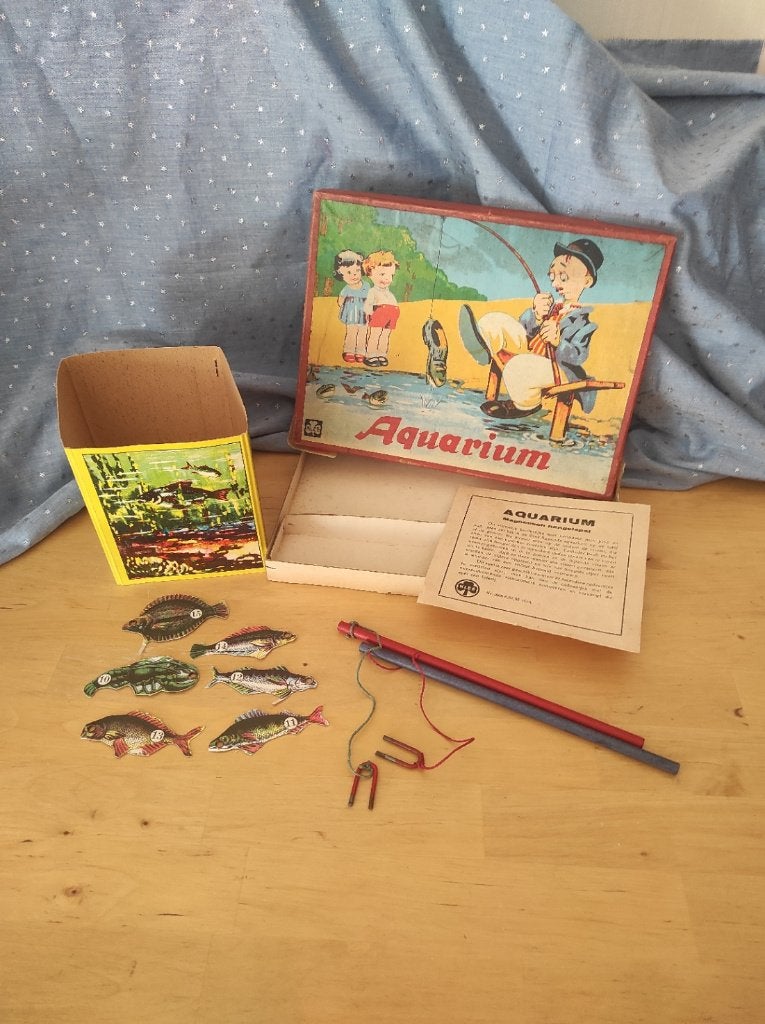 Vintage aquarium spel vissen in doos van KLEE Spiele, Verzamelen, Ophalen, Gebruikt