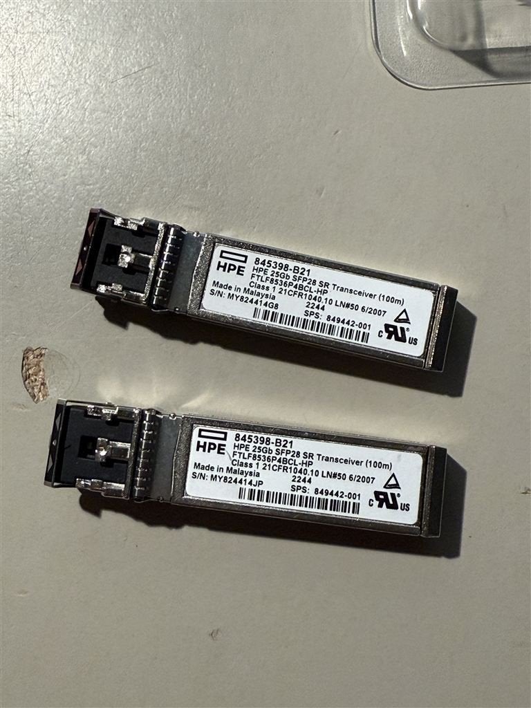 845398-B21 HPE 25Gb SFP28 SR 100m Transceiver, Informatique & Logiciels, Pc & Câble réseau, Enlèvement ou Envoi, Comme neuf