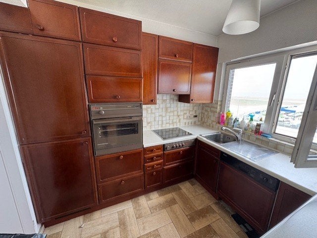 Complete keuken met toestellen AEG, Siemens, enz. 350 euro!, Ophalen, Gebruikt, U-keuken, Bruin