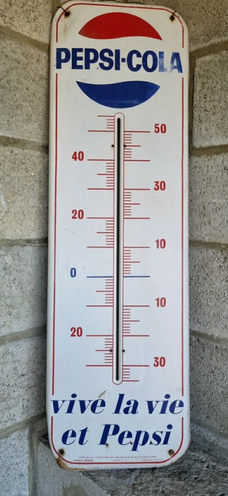 Plaque émaillée Pespsi thermomètre, Enlèvement