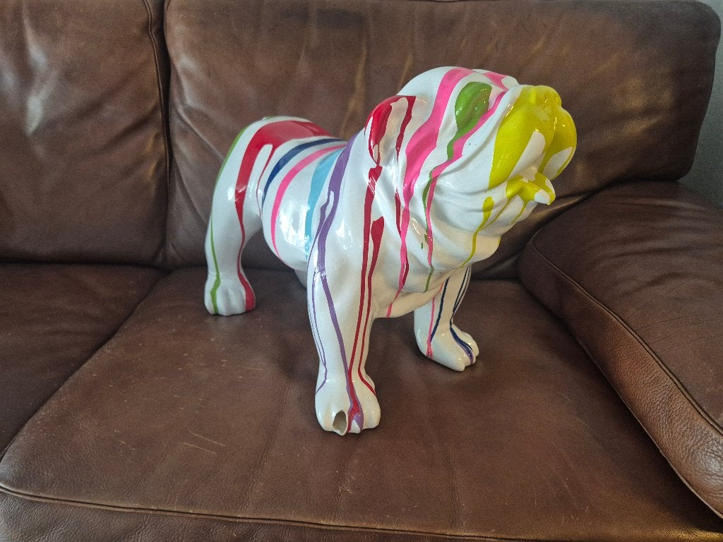 Bouledogue anglais "trash" en résine, Enlèvement, Utilisé, Animal