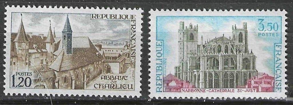 France 1972 - Yvert 1712-1713 - Tourisme (PF), Envoi, Non oblitéré