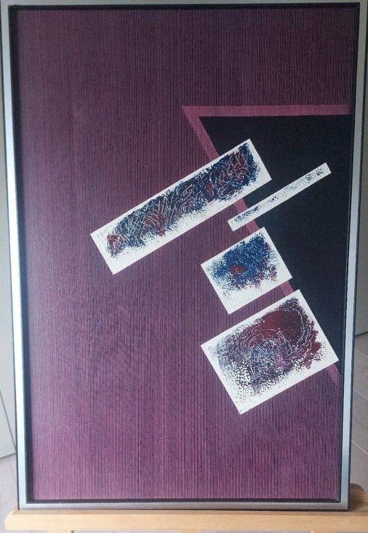 Modern abstract kunstwerk – Gerard Bijnens (1944-2015) 77x53, Ophalen