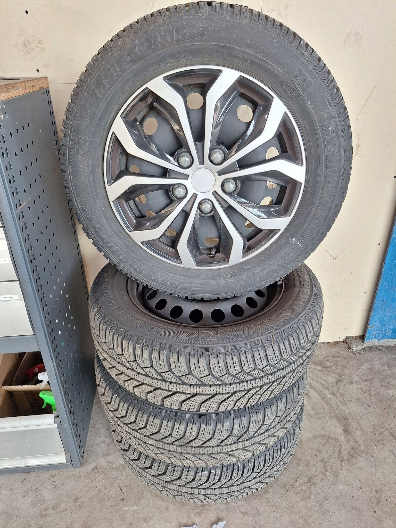 Volkswagen Polo Winterset 15 Inch Staal, Auto-onderdelen, Banden en Velgen, Ophalen, Gebruikt, 15 inch, -