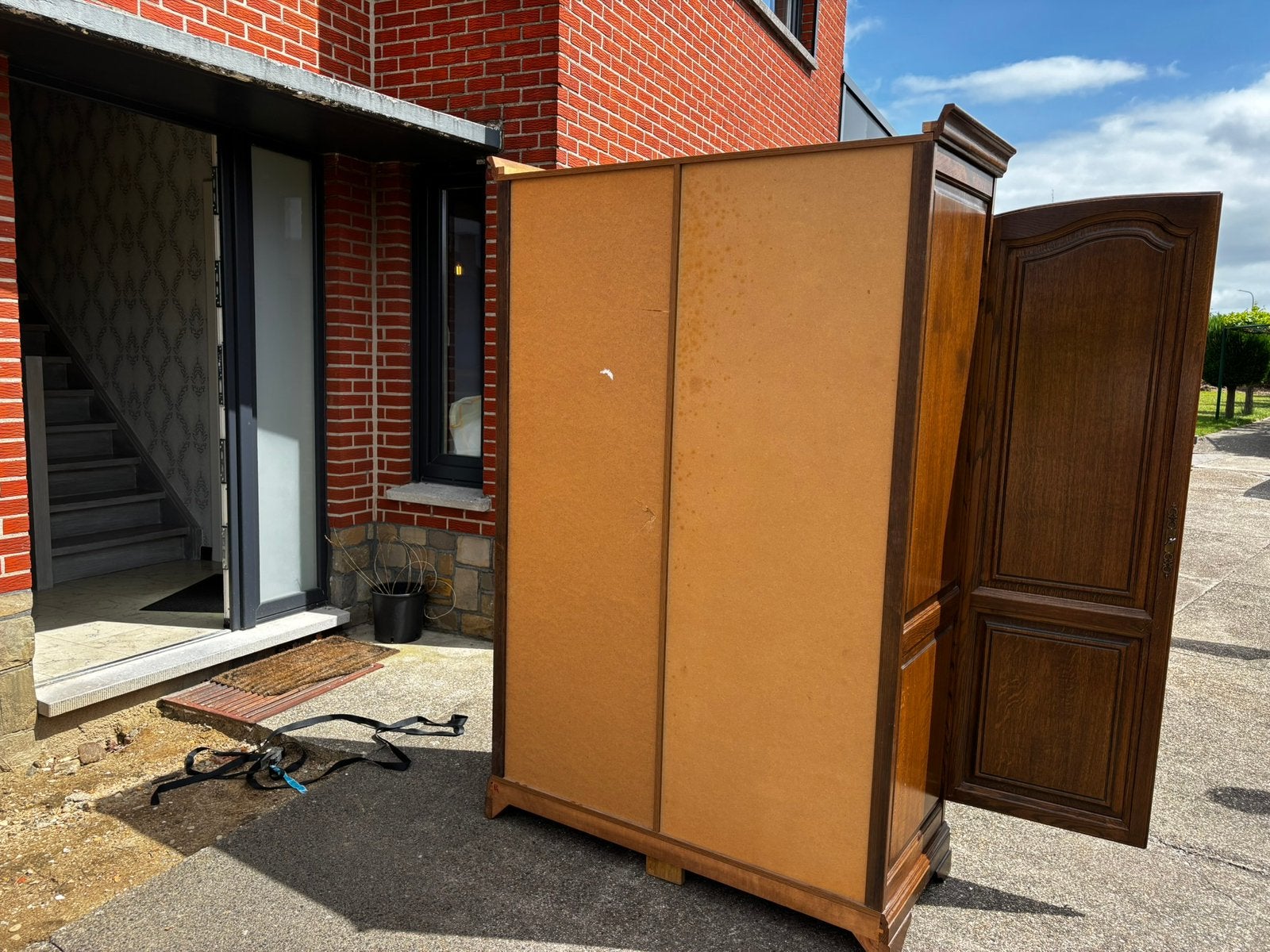 Eiken kleerkast, Ophalen, Met deur(en), Gebruikt, 100 tot 150 cm