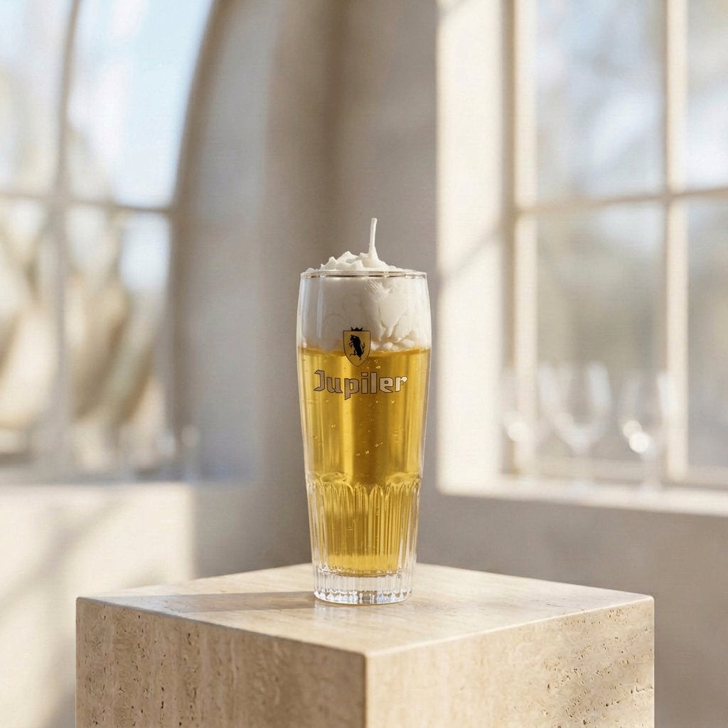 Bougie artisanale effet bière – Verre de seconde main 03, Enlèvement ou Envoi, Neuf, Verre, Bougie