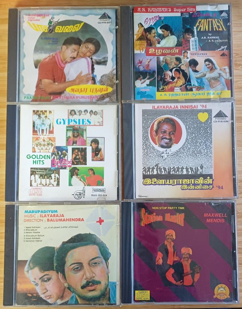LOT 6 CD 90'S INDIA BOLLYWOOD - TAMIL - ILAYARAJA ea, Enlèvement ou Envoi, Utilisé, Asiatique