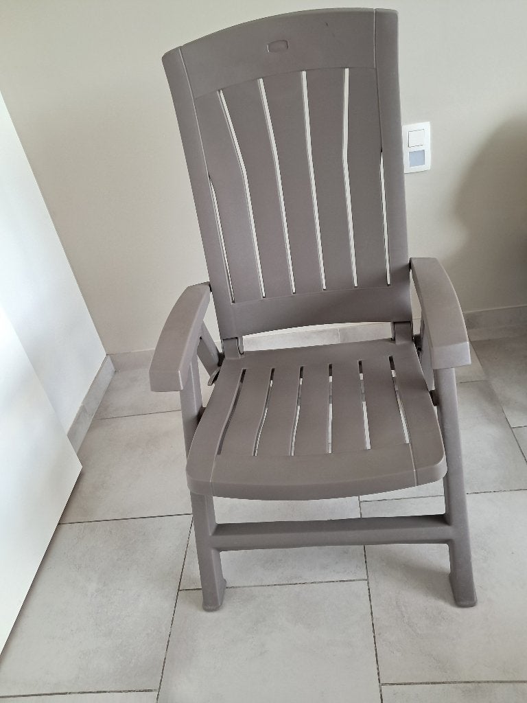chaise de jardin, dossier réglable coussin gratuit, Enlèvement, Utilisé, Synthétique, Ajustable