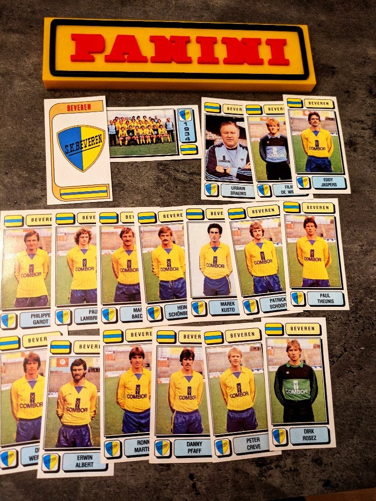 PANINI FOOTBALL 83 BEVEREN 18 STICKERS 1983 voetbal, Ophalen of Verzenden, Nieuw