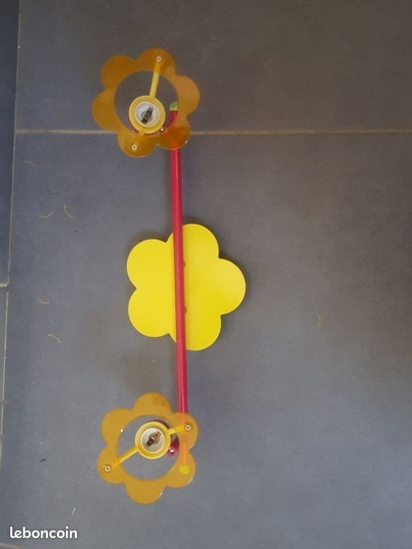 PLAFONNIER + APPLIQUE EN METAL POUR CHAMBRE D'ENFANTS, Ophalen, Zo goed als nieuw, Plafondlamp, E14 (klein)