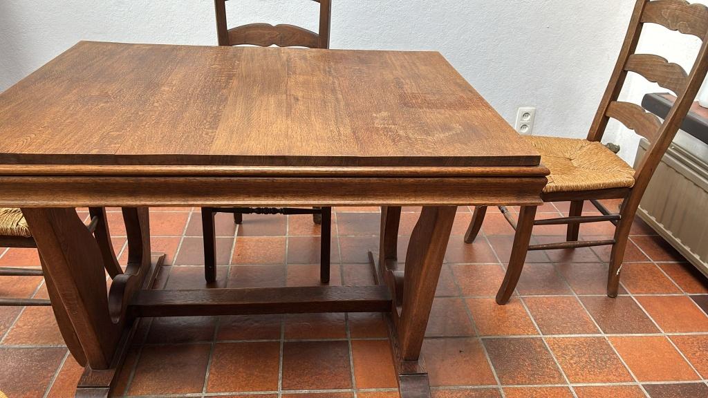 Rustieke houten eetkamerstoelen – vintage landelijke stijl, Huis en Inrichting, Stoelen, Ophalen, Gebruikt, Bruin, Rustiek - landelijk