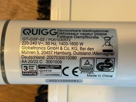 Défroisseur vapeur pliable Guigg GT-GSF-02, Enlèvement ou Envoi, Comme neuf, Fer à repasser avec cordon