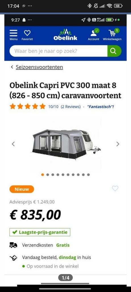 Voortent, Ophalen
