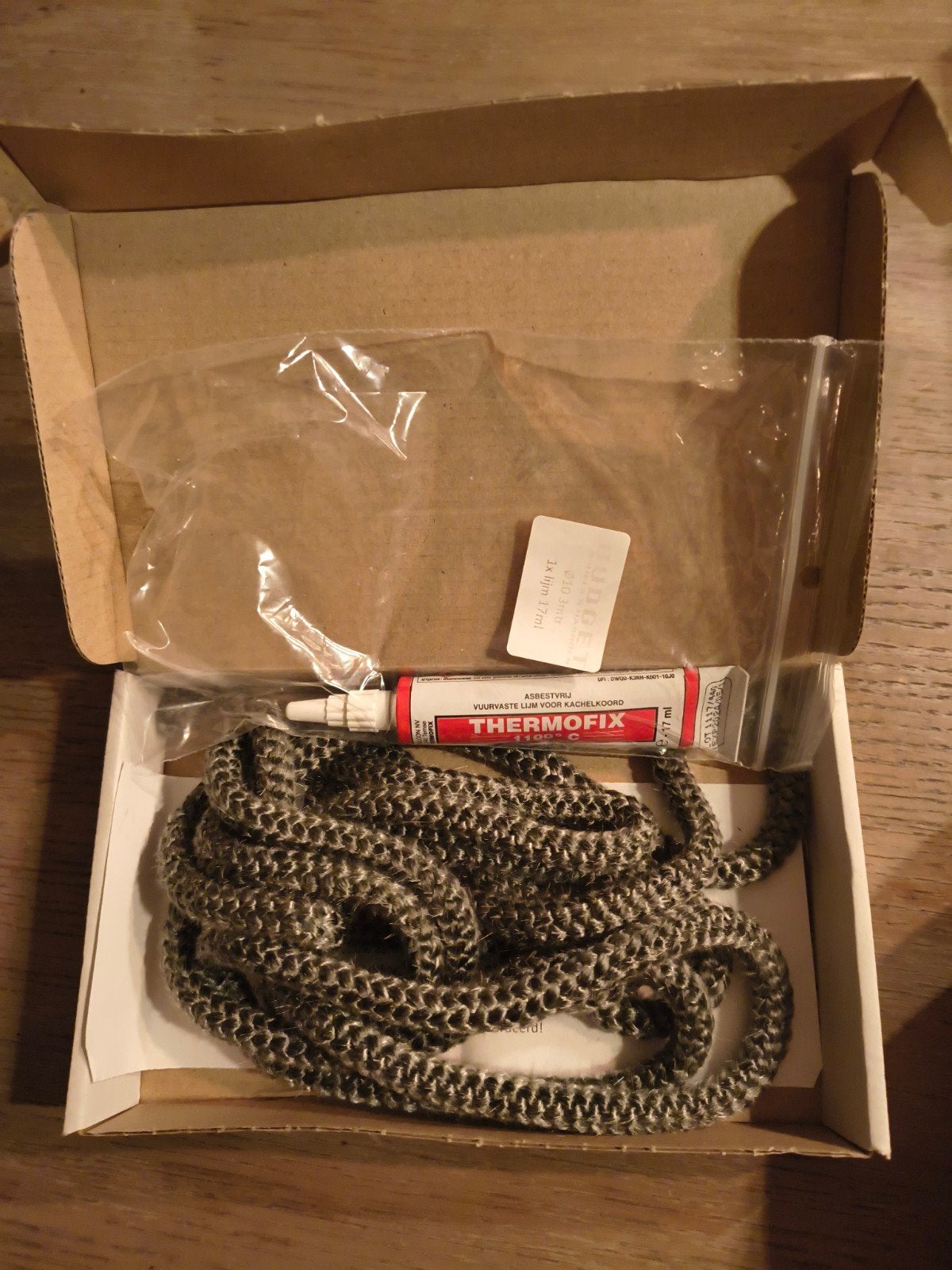 Reparatieset kachelkoord 10mm - lengte 3m+lijm, Huis en Inrichting, Kachels, Ophalen