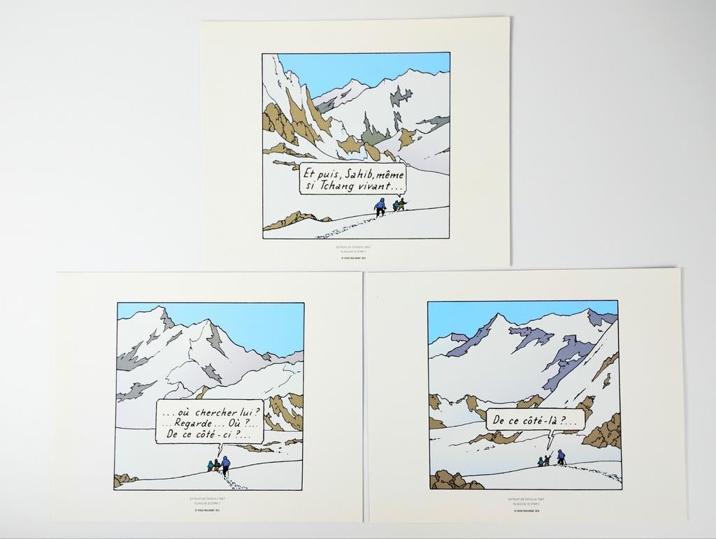 Planches Moulinsart Extraite de Tintin au Tibet – 2010, Collections, Personnages de BD, Comme neuf, Image, Affiche ou Autocollant