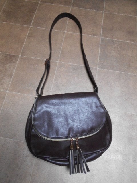 Vintage schoudertas, Handtassen en Accessoires, Tassen | Schoudertassen, Ophalen of Verzenden, Zo goed als nieuw, Bruin