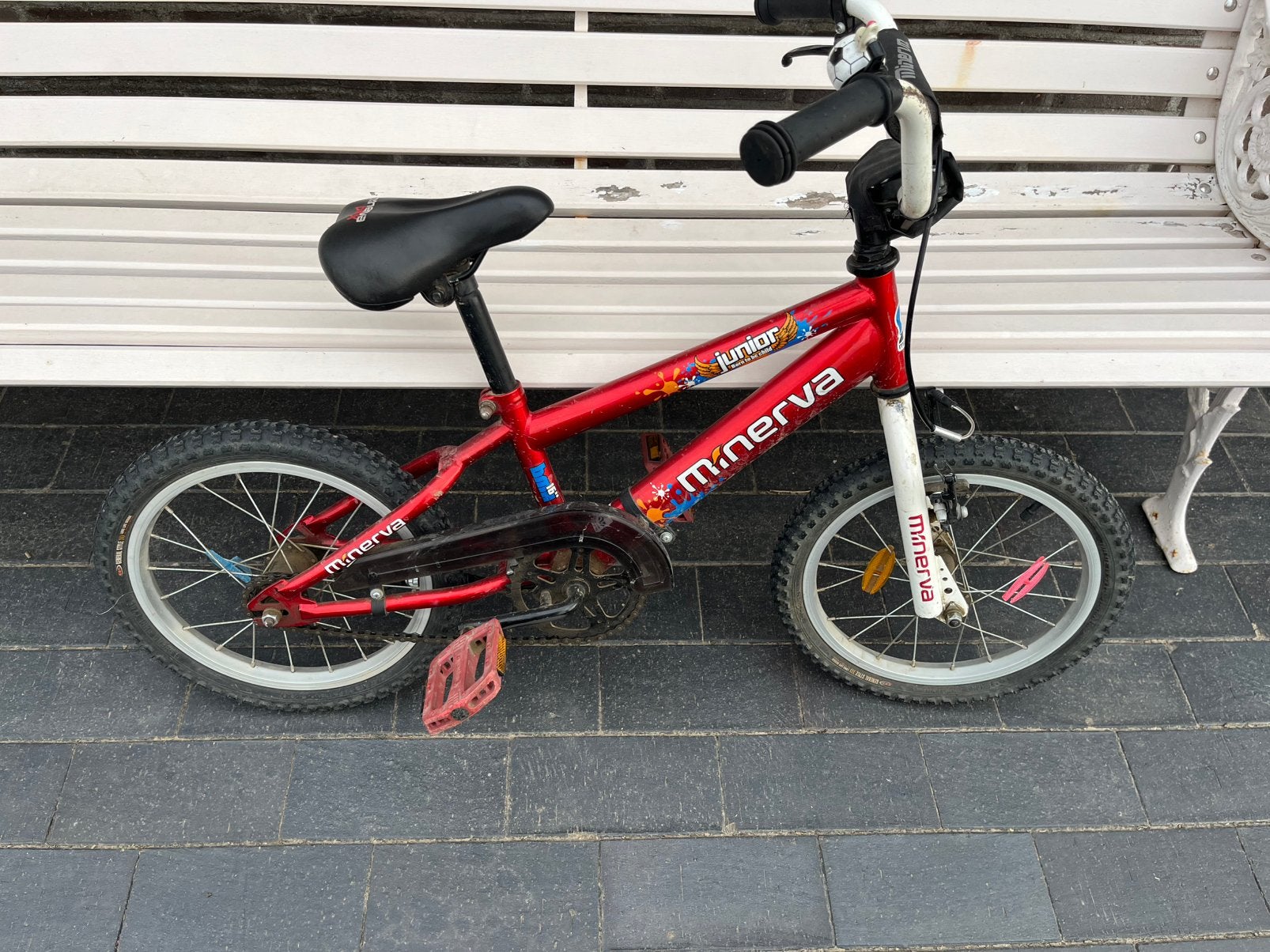 Kinderfiets/BMX Minerva maat 16 inch, Fietsen en Brommers, Fietsen | Crossfietsen en BMX, Ophalen, Gebruikt, Terugtraprem, 16 tot 20 inch