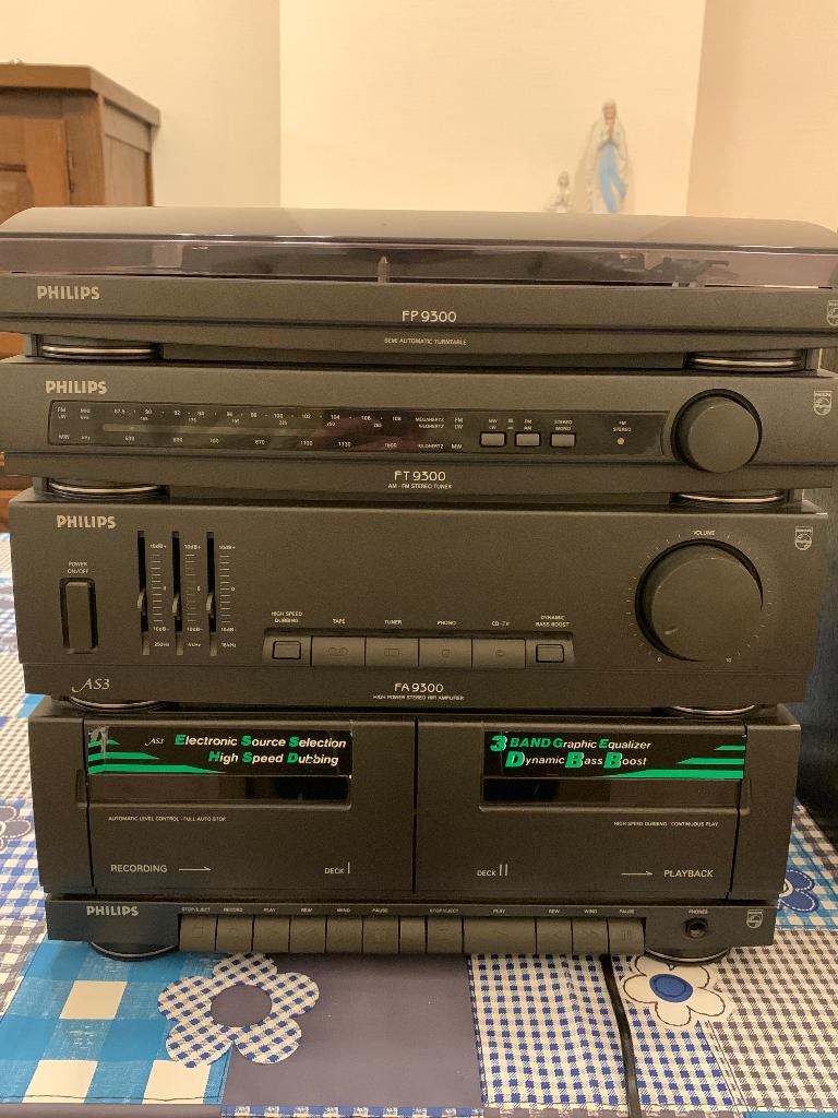 Philips PF9300 - audio versterker - bijhorende boxen, Ophalen, Gebruikt, Audio