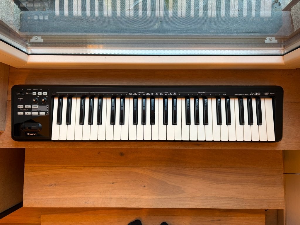 Roland A-49BK MIDI keyboard, 49 toetsen, Gebruikt, Roland, Midi-aansluiting