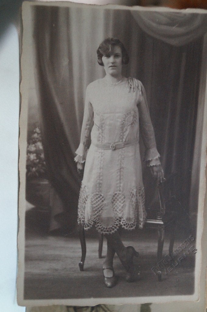 Vintage bruid huwelijk foto 3, Foto, Klederdracht, Ophalen of Verzenden, Zo goed als nieuw