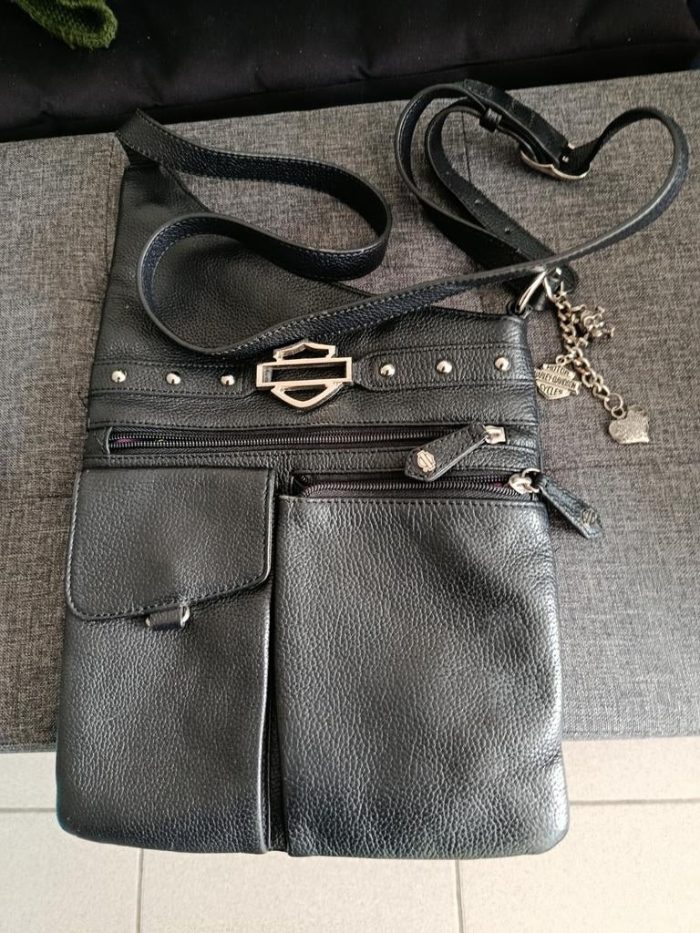 Harley Davidson cross over small bag, Handtassen en Accessoires, Ophalen, Geel, Leer