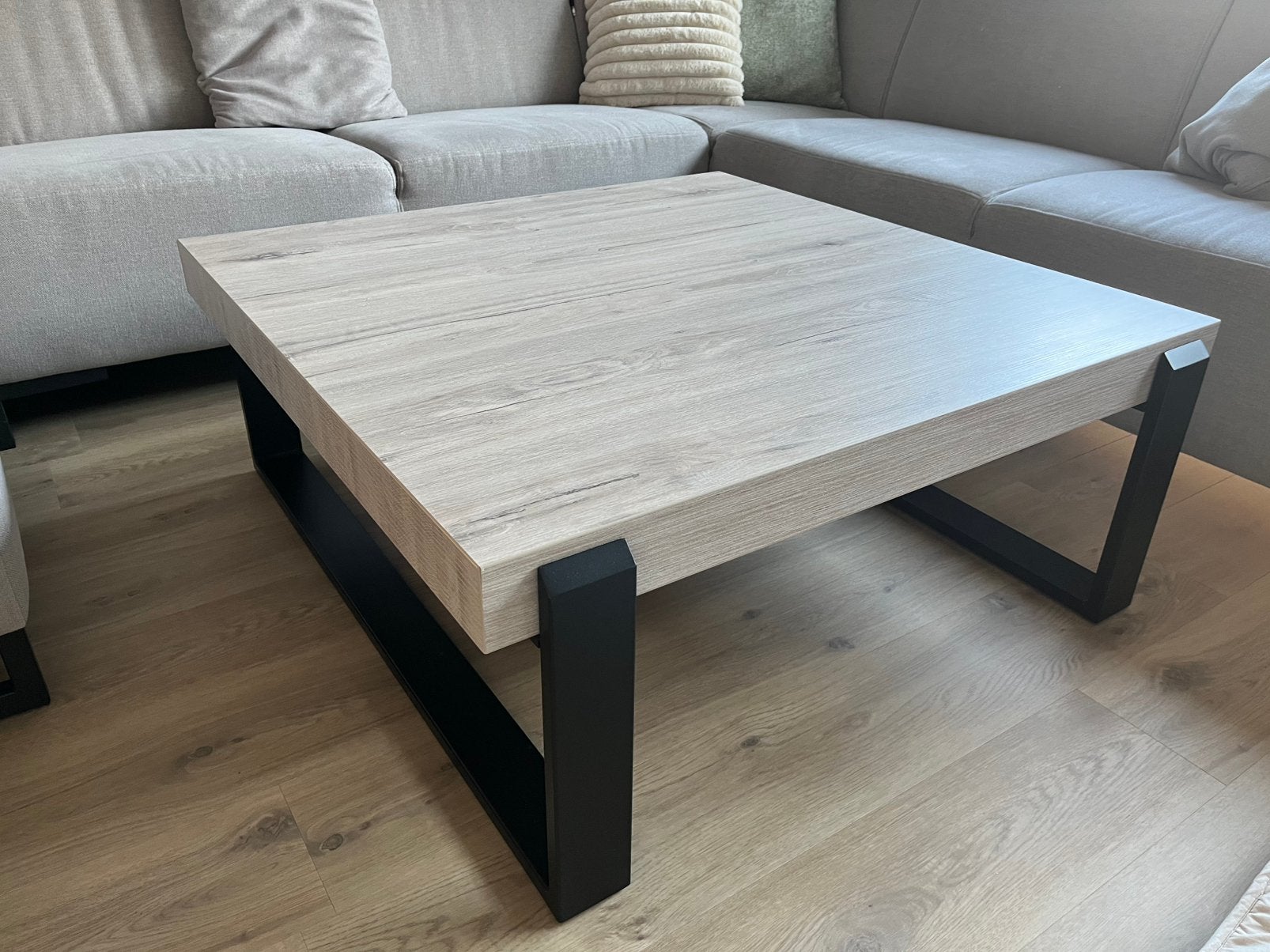 Salontafel grijs/bruin, Ophalen, 50 tot 100 cm, 100 tot 150 cm, 50 tot 75 cm