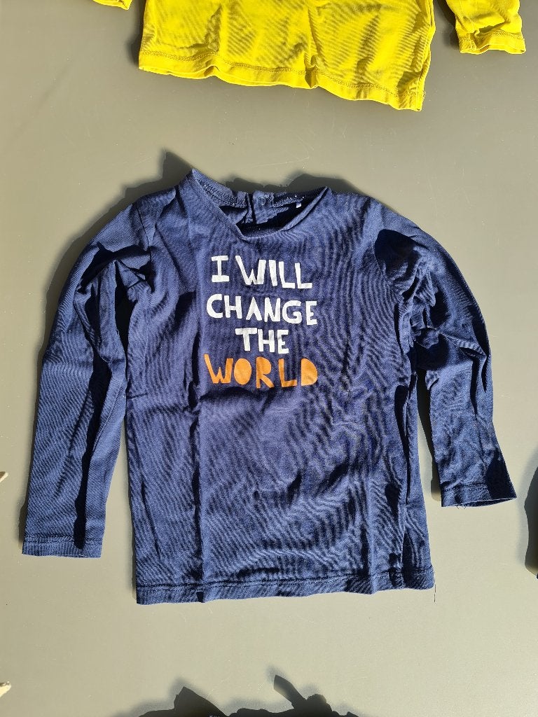 blauw t-shirt, trui 86, Kinderen en Baby's, Ophalen, Zo goed als nieuw