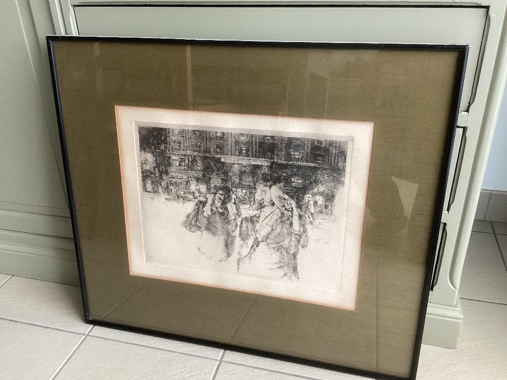 Mooi ets (theatre) Georges AVERHALS (Schelle 1906-Leuven1975, Antiek en Kunst, Kunst | Etsen en Gravures, Ophalen