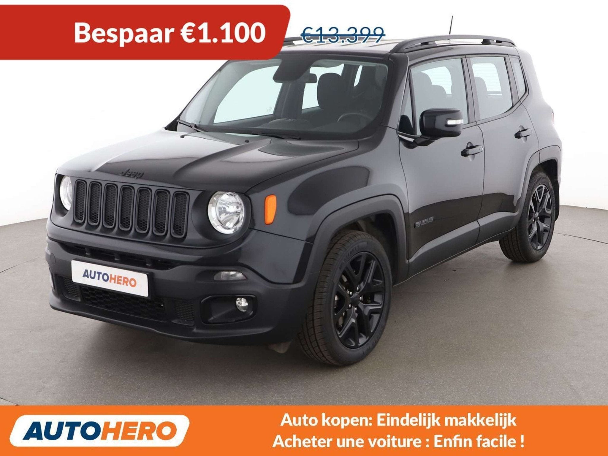 Jeep Renegade 1.6 Longitude Adventure Edition FWD (bj 2016), Auto's, Jeep, Stof, Gebruikt, Zwart, SUV of Terreinwagen
