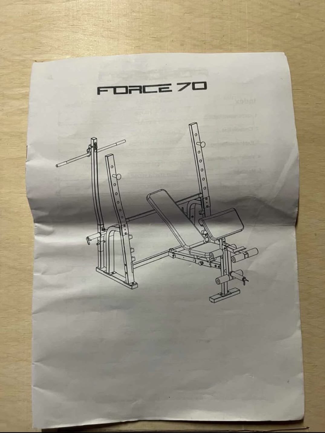 Halterbank force 70 zwart, Ophalen, Zo goed als nieuw