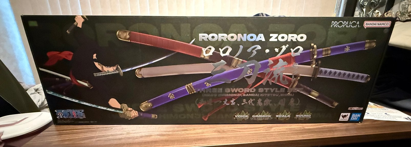One Piece Zoro Sword Set 1/1 Bandai Proplica, Enlèvement ou Envoi, Comme neuf