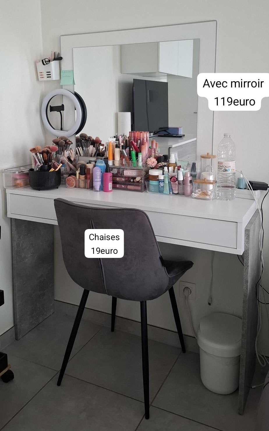 Coiffeuse élégante avec miroir, Maison & Meubles, Tables | Coiffeuses, Comme neuf, Enlèvement