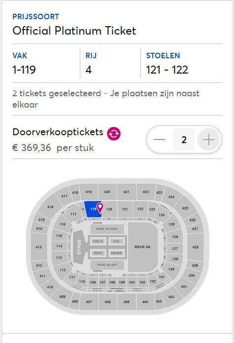 -50 % de billets en platine Harry Styles 20/05 Section 119, Tickets & Billets, Concerts | Pop, Deux personnes, Mai