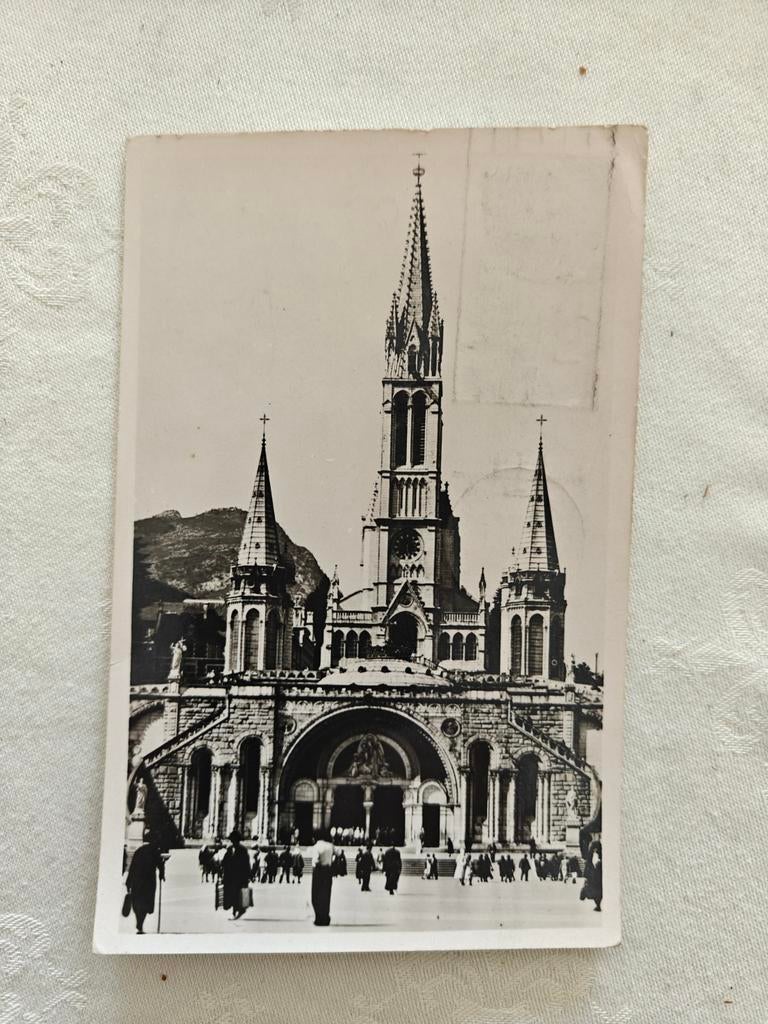 4 vintage postkaarten Lourdes - jaren 1950, Antiquités & Art, Enlèvement ou Envoi
