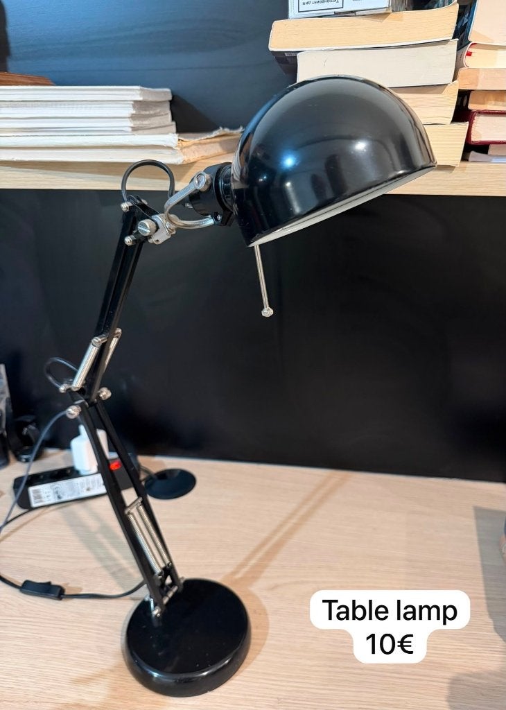 Black Adjustable Desk Lamp – Excellent Condition – €10, Autres culots, Avec interrupteur, Lampe de bureau, Comme neuf